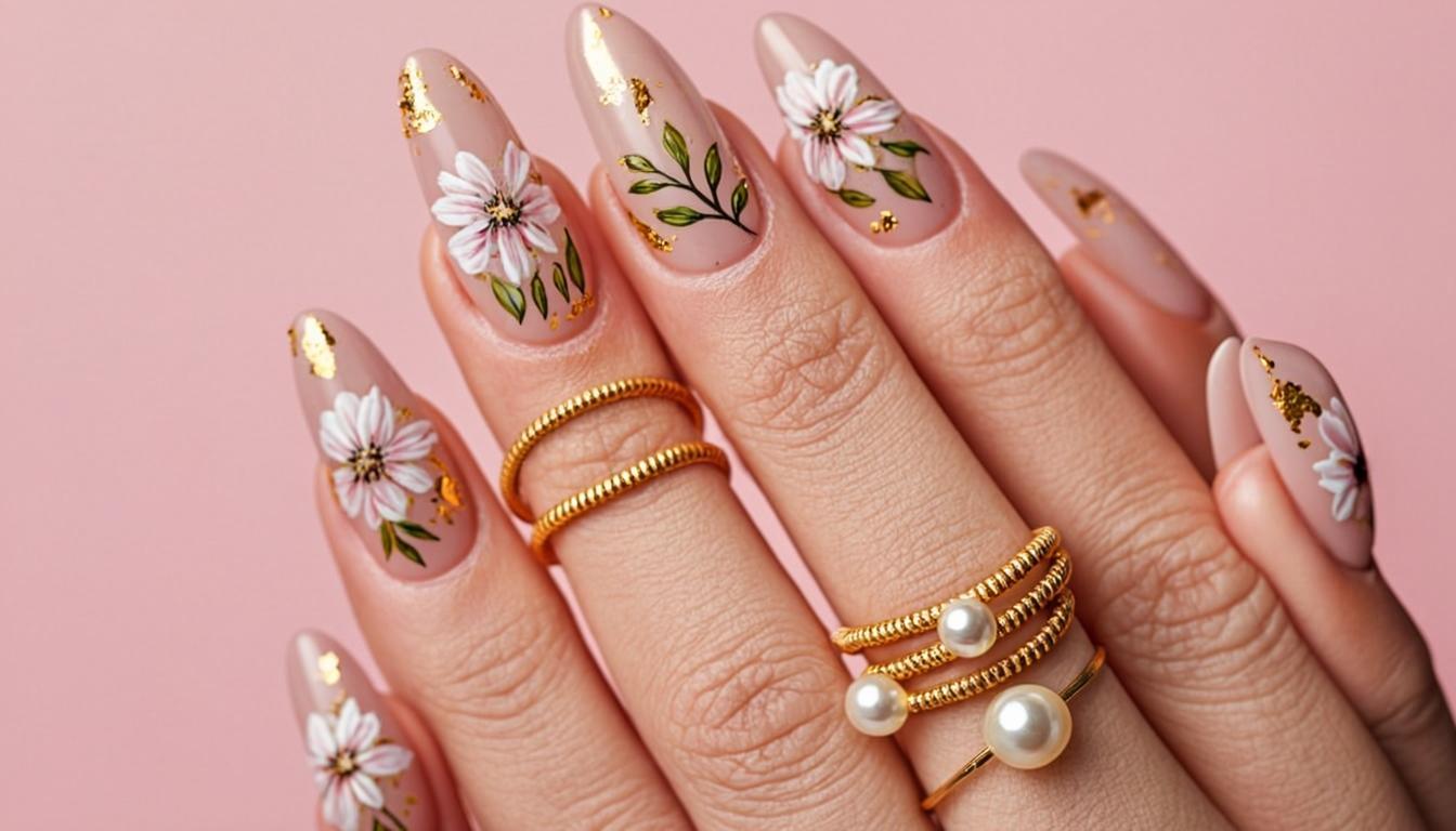 Trabalho de manicure artístico do Studio Bella